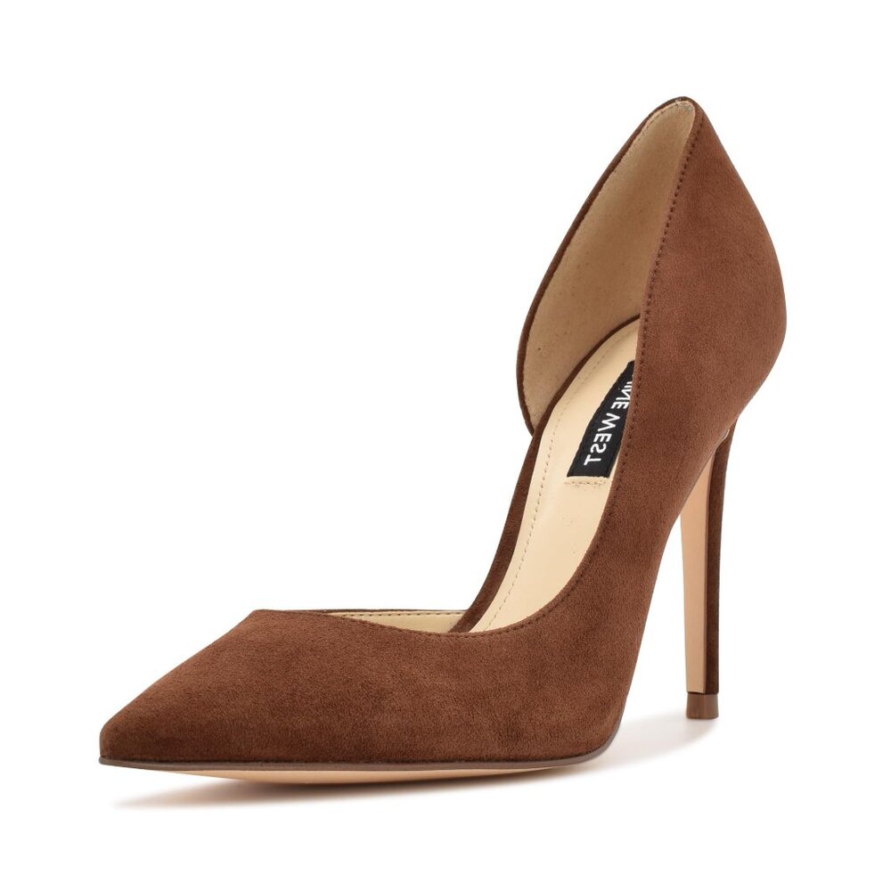 Women’s Nine West Folowe D’Orsay Pointed Toe Pumps – Brown Suede – Size 11 - Picture 2 of 9